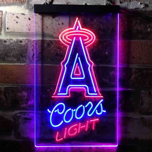 Los Angeles Angels Coors Light Dual LED Neon Light Sign